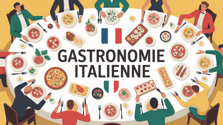 Table de restaurant, plats italiens et chefs italiens, France Italie