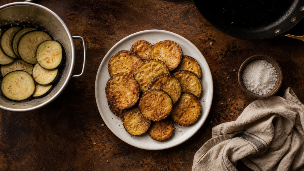 Aubergine frit croustillante, sans excès de gras