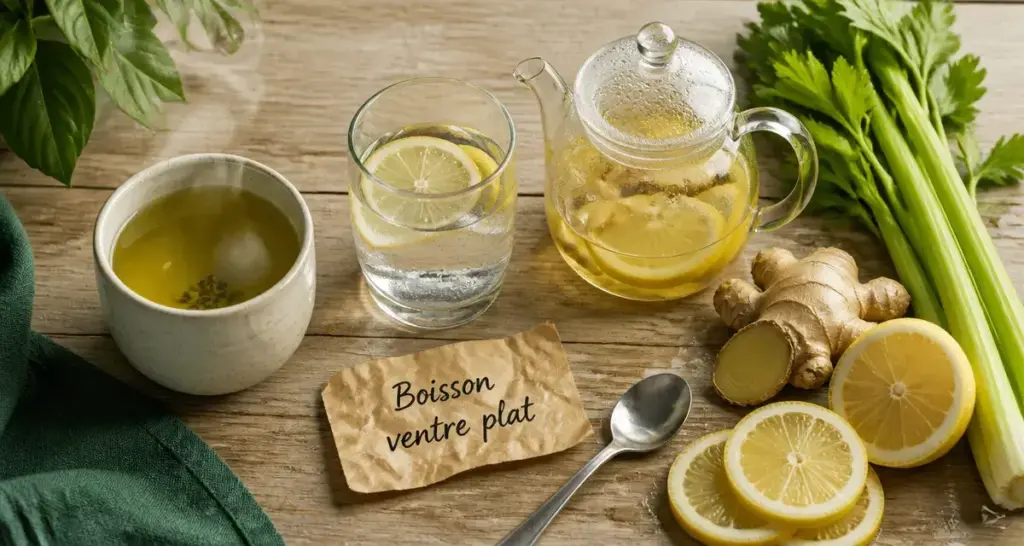Boisson pour perdre du ventre : thé vert, vinaigre de cidre et citron