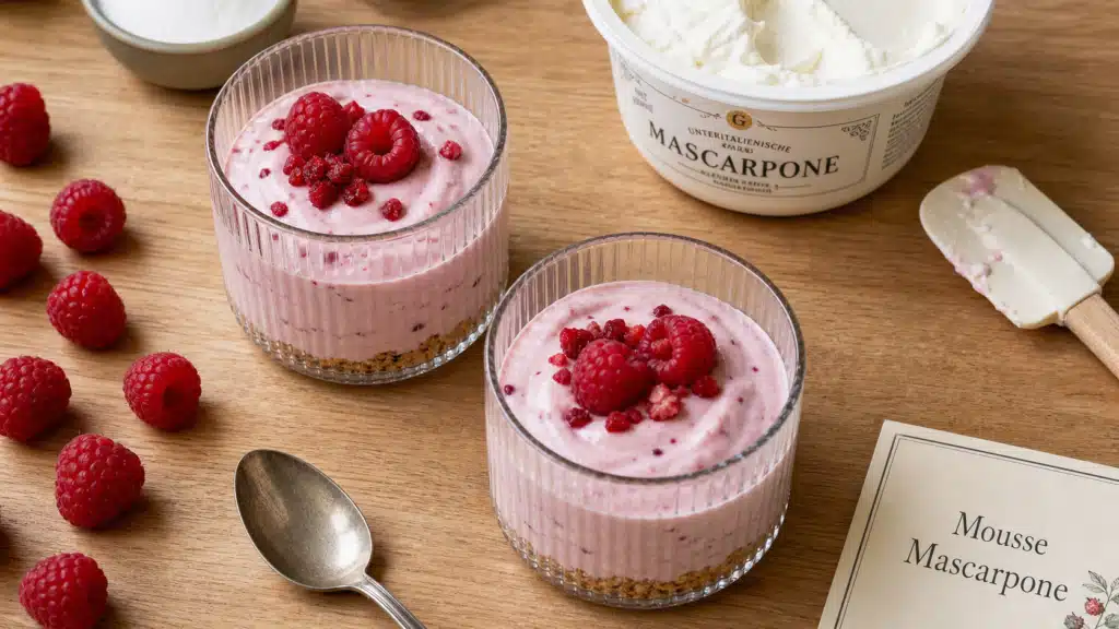 Dessert mascarpone : mousse aux fruits rouges en verrines