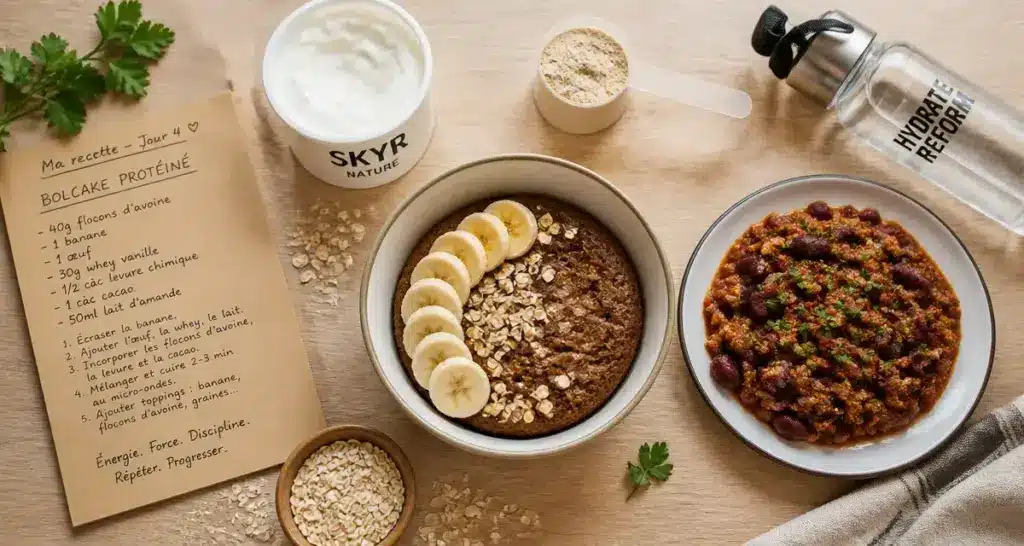 Recette riche en proteine musculation : bowlcake, skyr et chili high protein