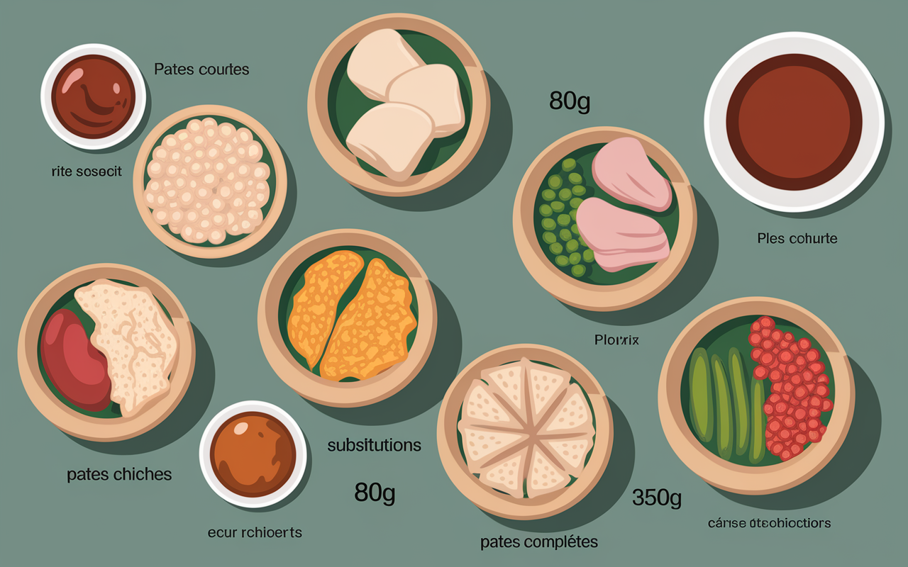 ingredients salades de pates au poulet substitutions