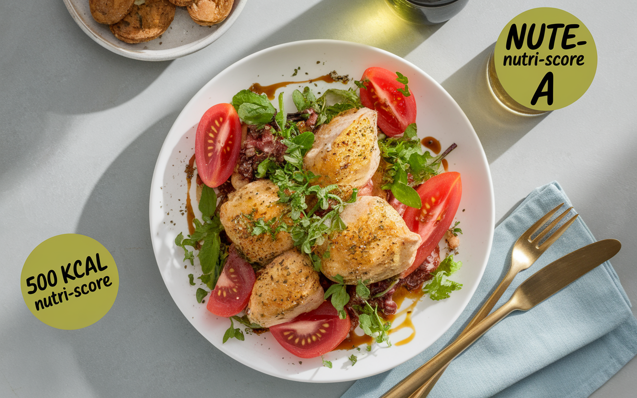 plat salades de pates au poulet gourmand et sain