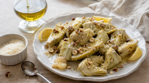 Accompagnement artichaut : cœurs d’artichaut poêlés au parmesan et citron