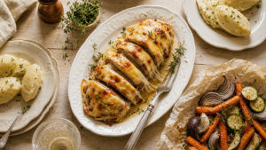 Accompagner un rôti Orloff avec purée maison et légumes rôtis