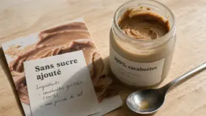 Beurre de cacahuete sans sucre : étiquette sans sucre ajouté