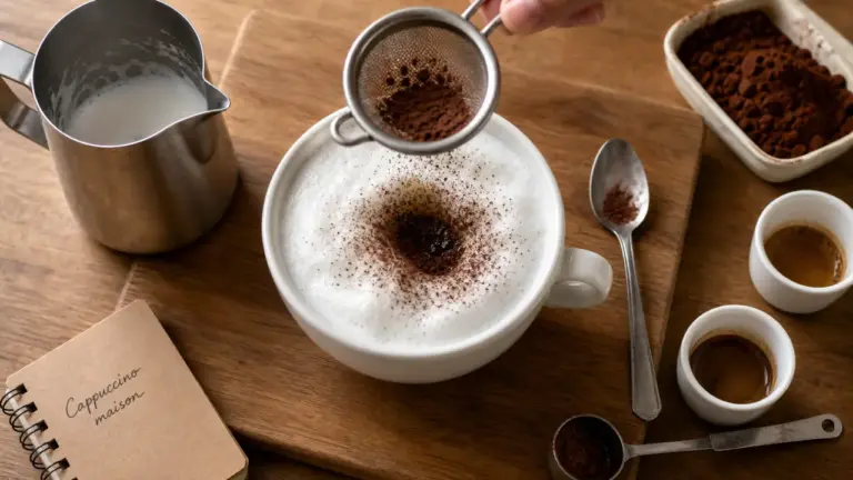 Cappuccino recette maison : mousse de lait dense et espresso