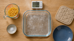 Comment cuire des pates au micro ondes : 800W, 11 minutes, eau salée et pâtes