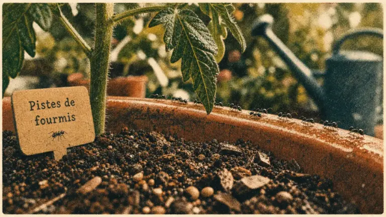 Fourmis sur tige de tomate : comment éliminer les fourmis dans les plantes (pucerons, terreau, semis).