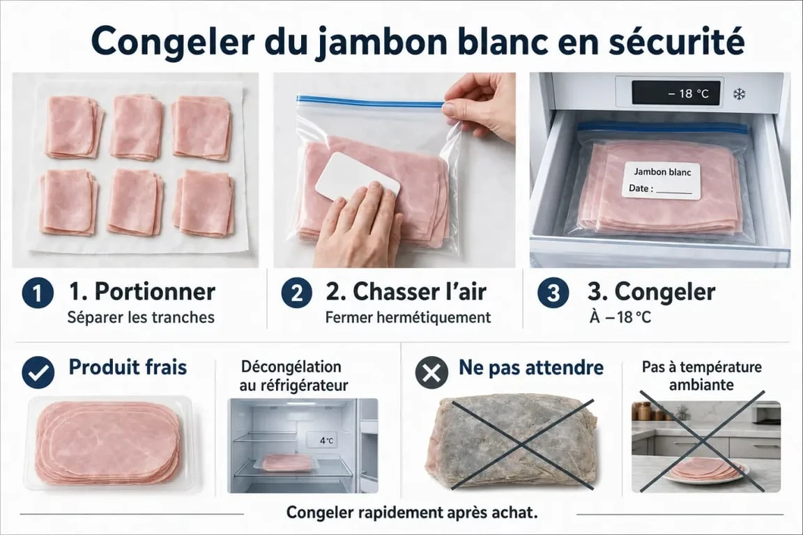 Peut on congeler le jambon blanc : étapes pour emballer, dater et congeler des tranches en sécurité