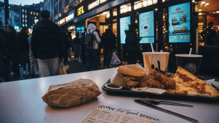 Photo fast food connus en France : table Fast Good et menu