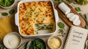Recette lasagne epinard chevre gratinée, couches fondantes