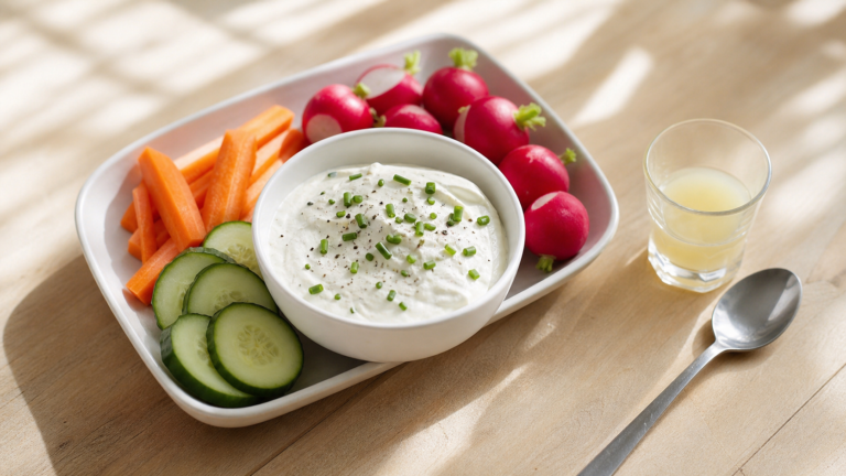 Sauce crudité pour apéro au fromage blanc et ciboulette