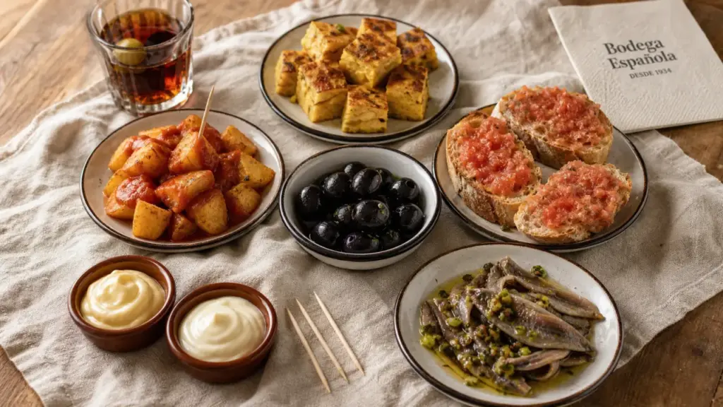 Tapas espagnols maison : tortilla de patatas et patatas bravas