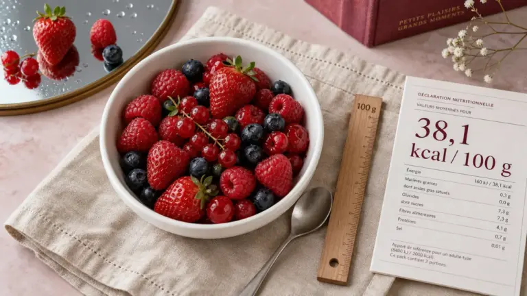 Calories fruits rouges : 38,1 kcal pour 100 g de fruits rouges
