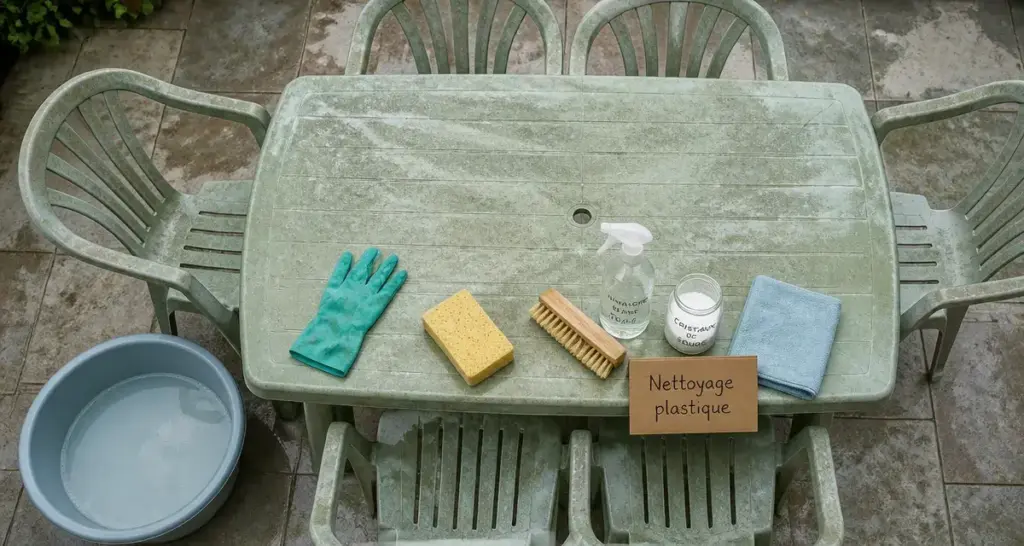 Comment raviver un salon de jardin en plastique vert : enlever le vert et raviver l’éclat