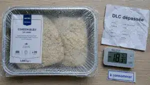 Cordon bleu périmé : barquette et date dépassée