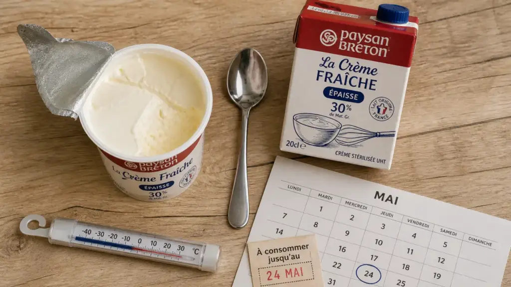Crème fraîche date de peremption : pot ouvert et brique UHT, quand jeter