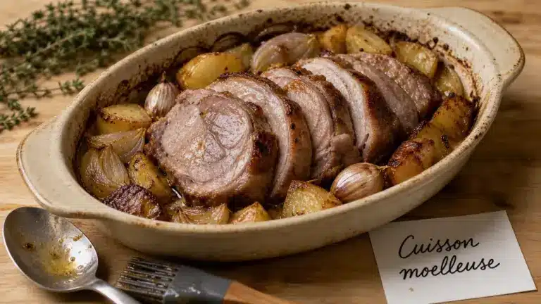 Cuisson au four rouelle de porc moelleuse à 160°C, doré à 190°C