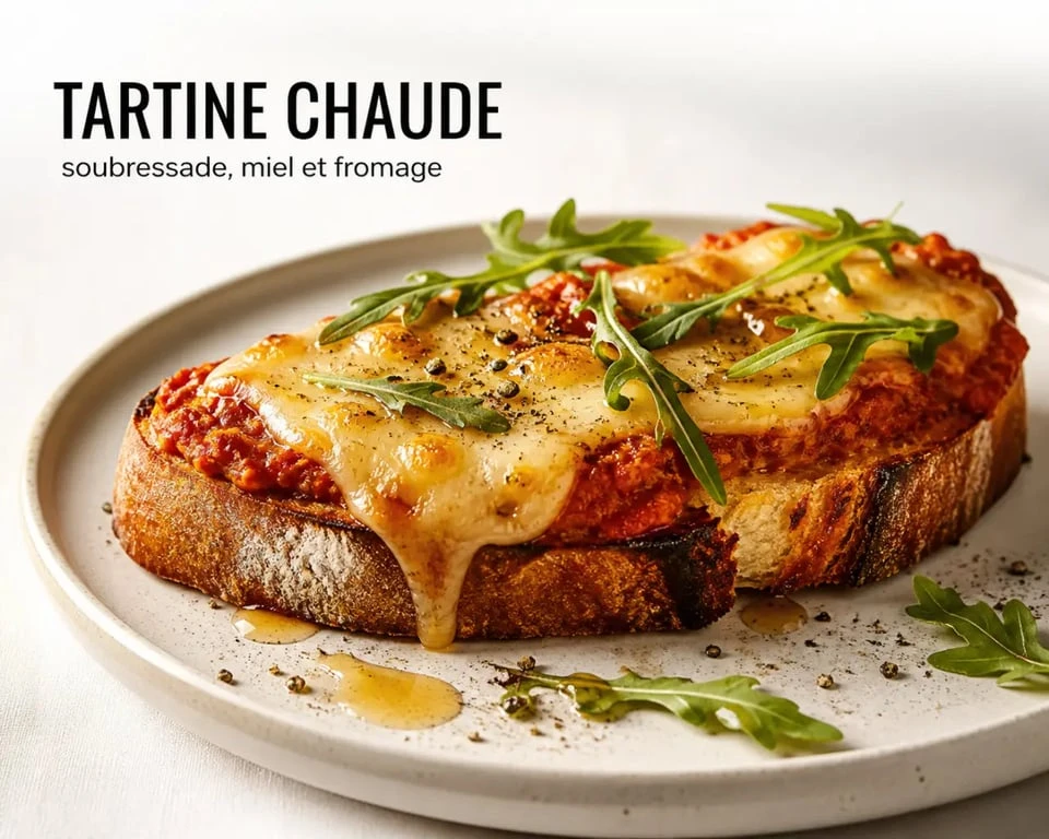Recettes soubressade : tartines chaudes à la soubressade, miel et fromage