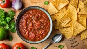 Recette sauce salsa maison piquante, salsa rouge nappante