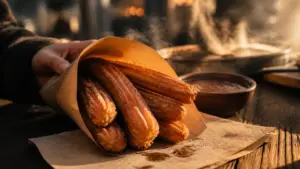 Véritable recette churros fête foraine : churros fumants au sucre cristal