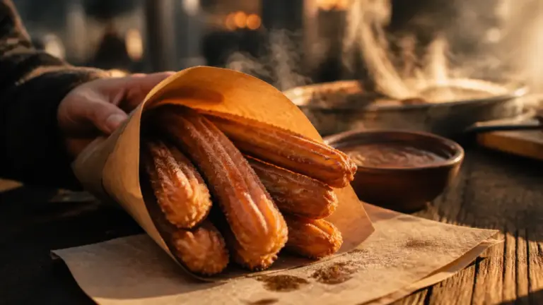 Véritable recette churros fête foraine : churros fumants au sucre cristal