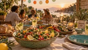 15 plats conviviaux et estivaux a partager, taboulé et légumes grillés à partager