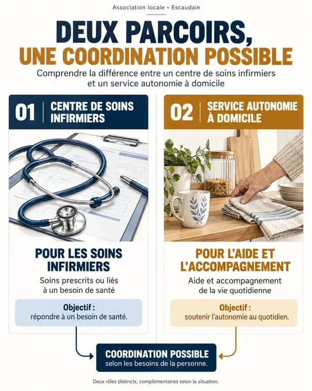 Association bien être et santé : différence entre soins infirmiers et service autonomie à domicile