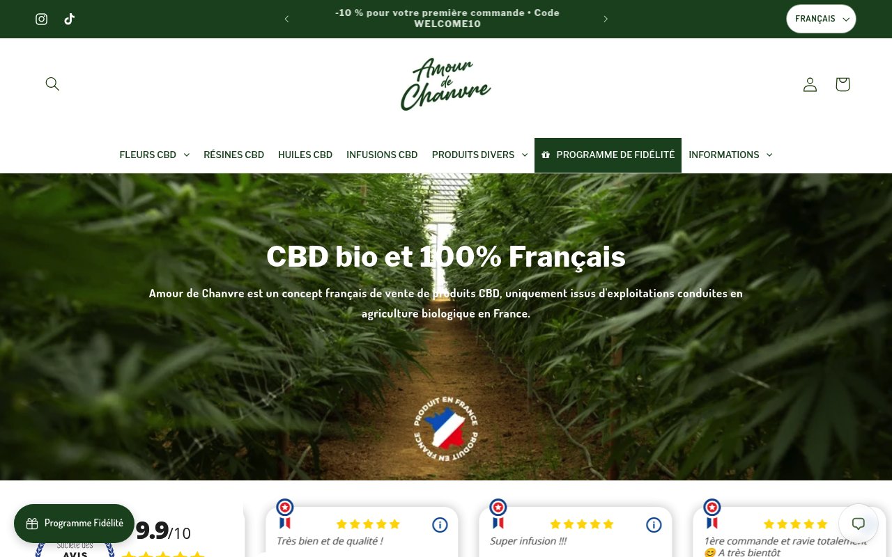 Apercu du site Amour de Chanvre