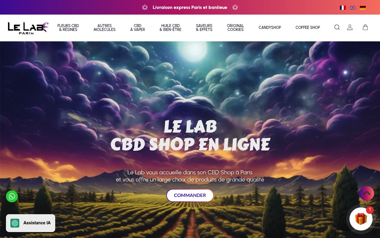 Apercu du site Le Lab CBD Shop