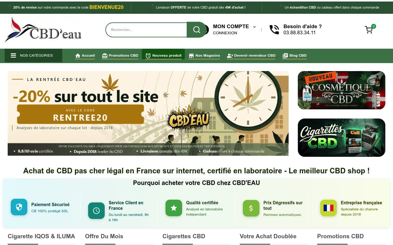 Apercu du site CBD’eau