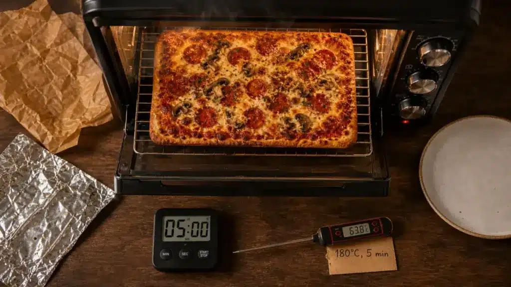 Réchauffer pizza four chaleur tournante à 180°C