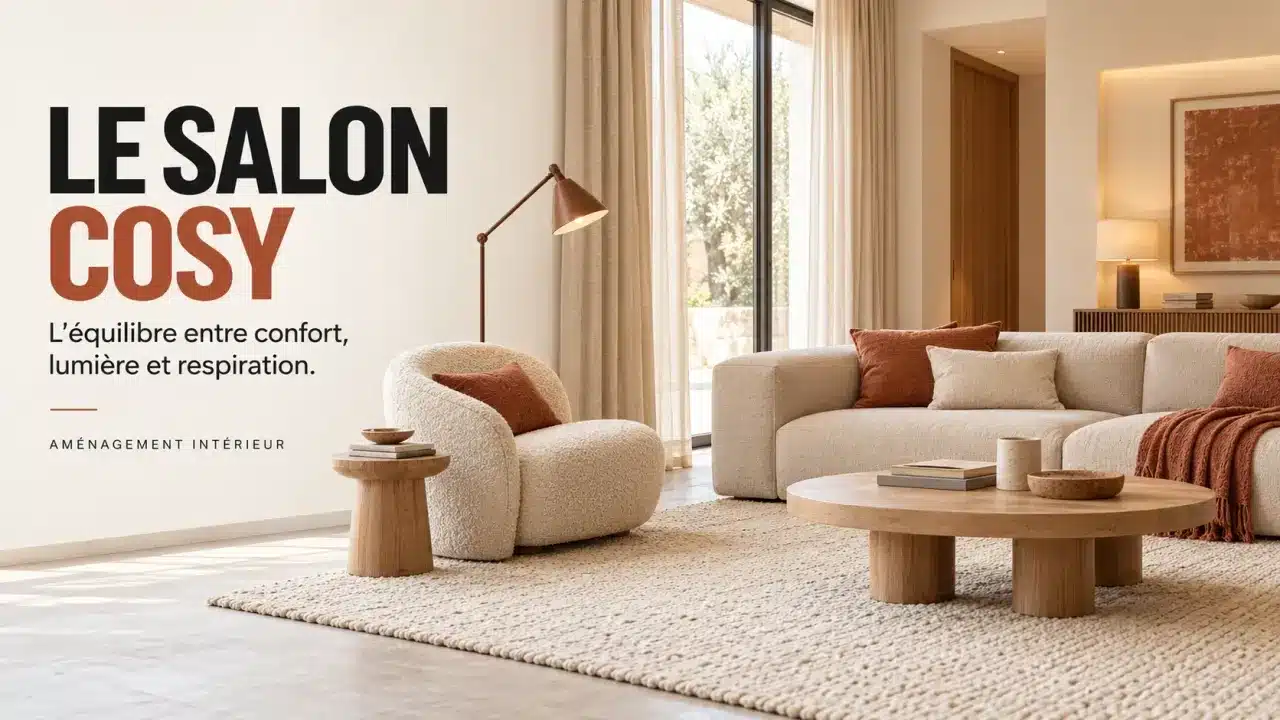 cosyalamaison aménagement intérieur cosy avec salon chaleureux, matières naturelles et éclairage doux