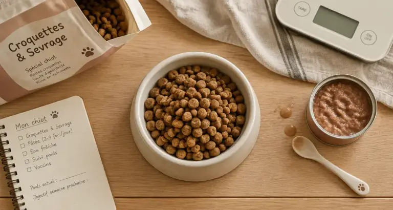 Nourriture chiot : croquettes au repas
