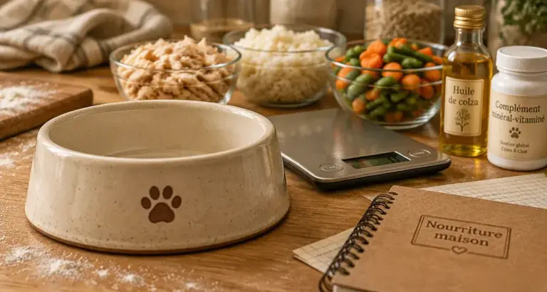 Nourriture maison pour chien : gamelle avec complément minéral-vitaminé