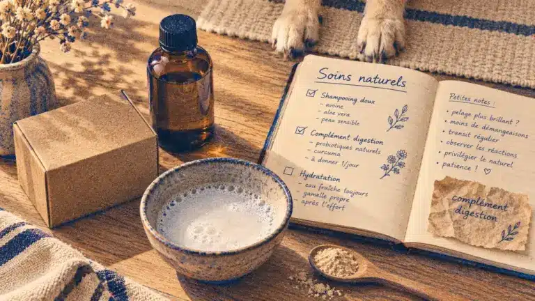 Solution naturelle santé chien : compléments digestion et soins doux